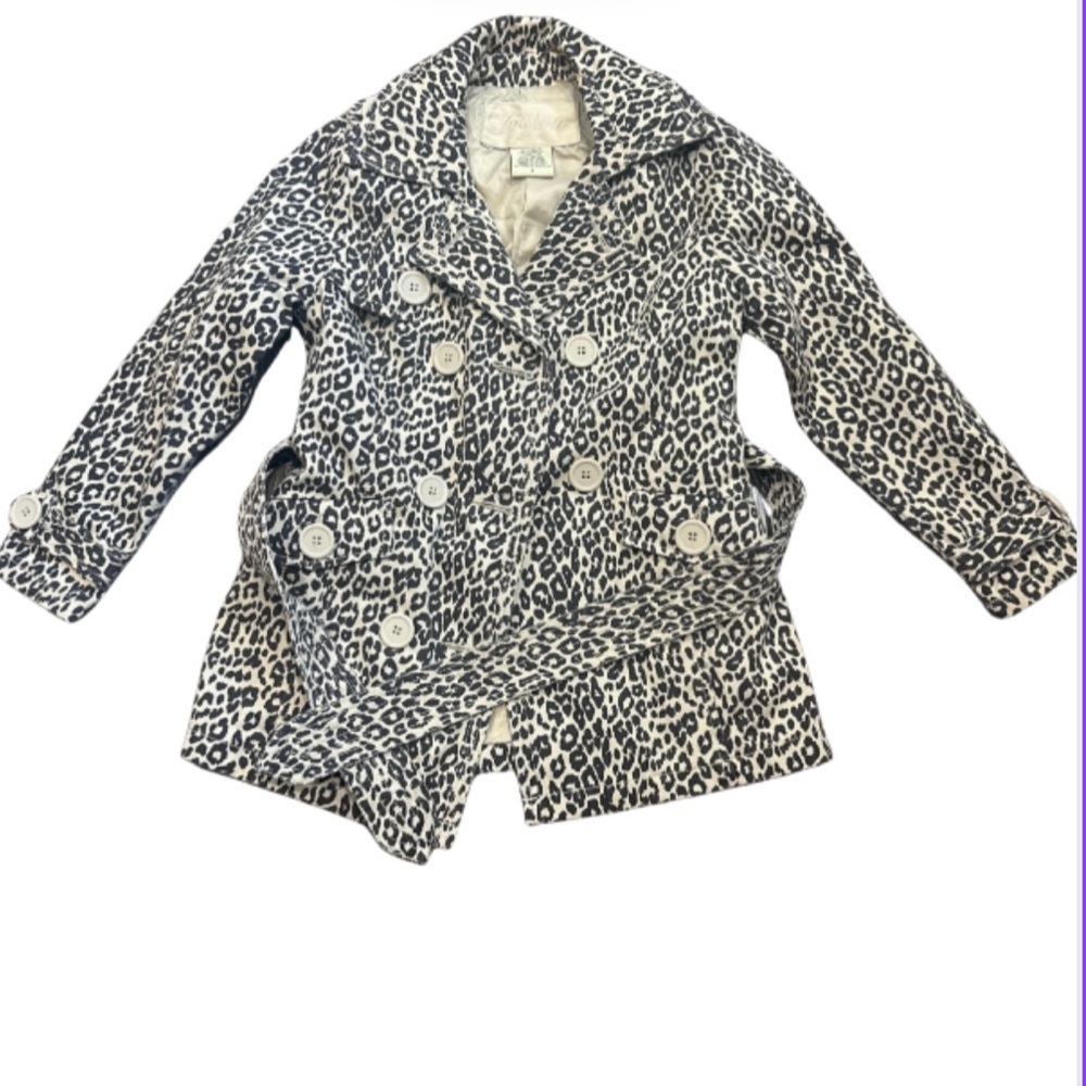 Girls JouJou leopard/cheetah print size small peacoat